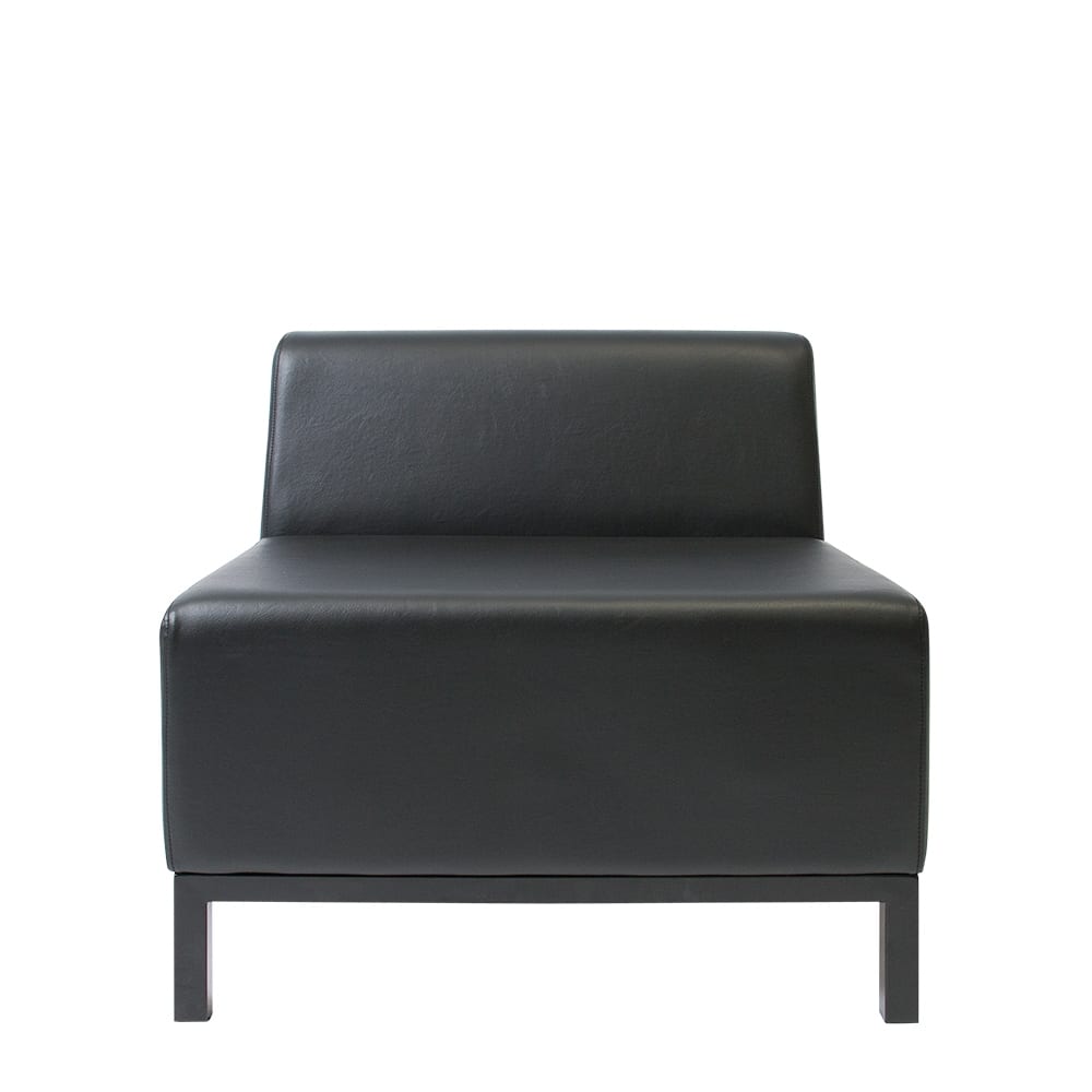 Leatherette One Seater Lounge Black
