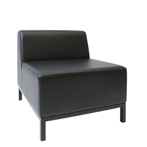 Leatherette One Seater Lounge Black