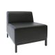 Leatherette One Seater Lounge Black