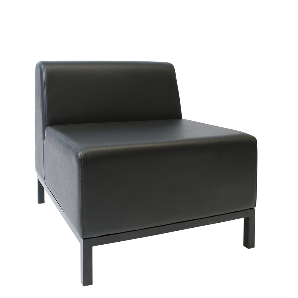 Leatherette One Seater Lounge Black