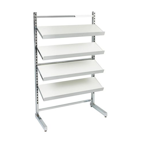White Sloping 4 Shelf Unit
