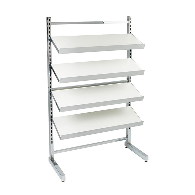 White Sloping 4 Shelf Unit