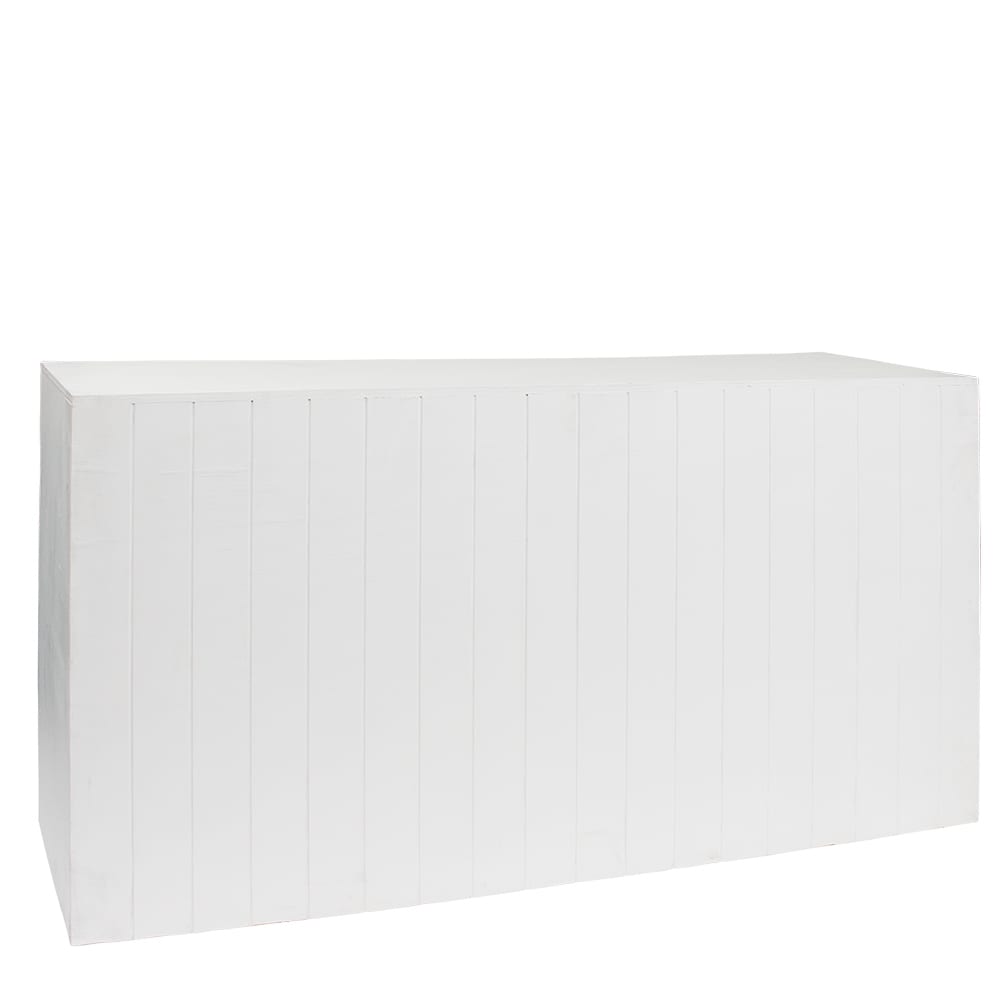 Timber Slatted Bar White