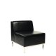 Leatherette One Seater Lounge Black