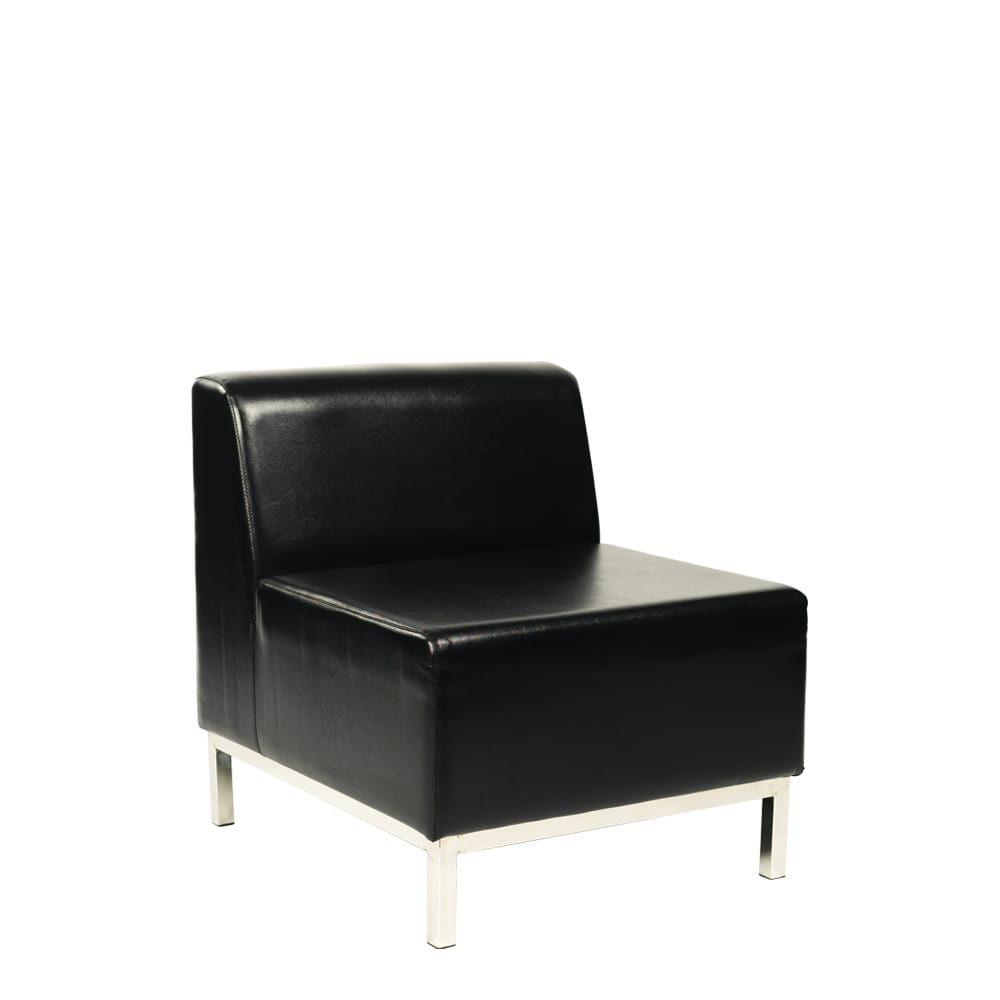 Leatherette One Seater Lounge Black