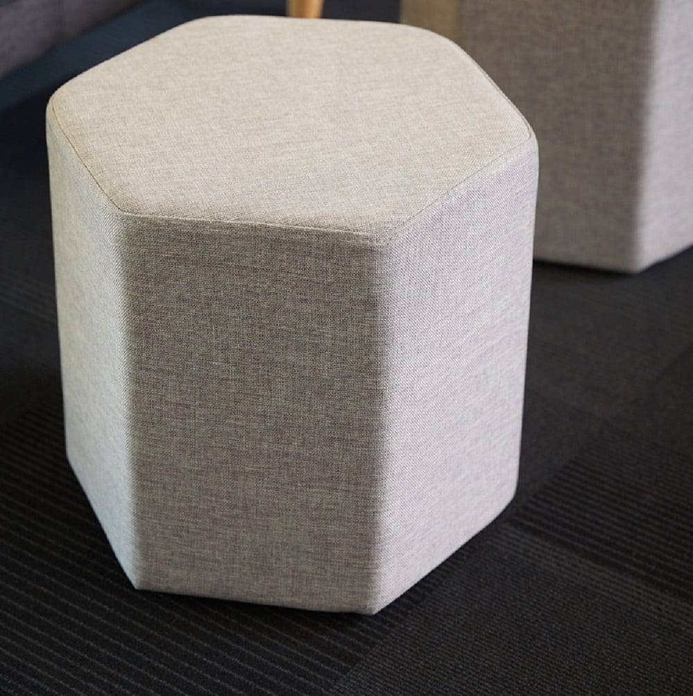 Lucca Hexagonal Ottoman Light Grey