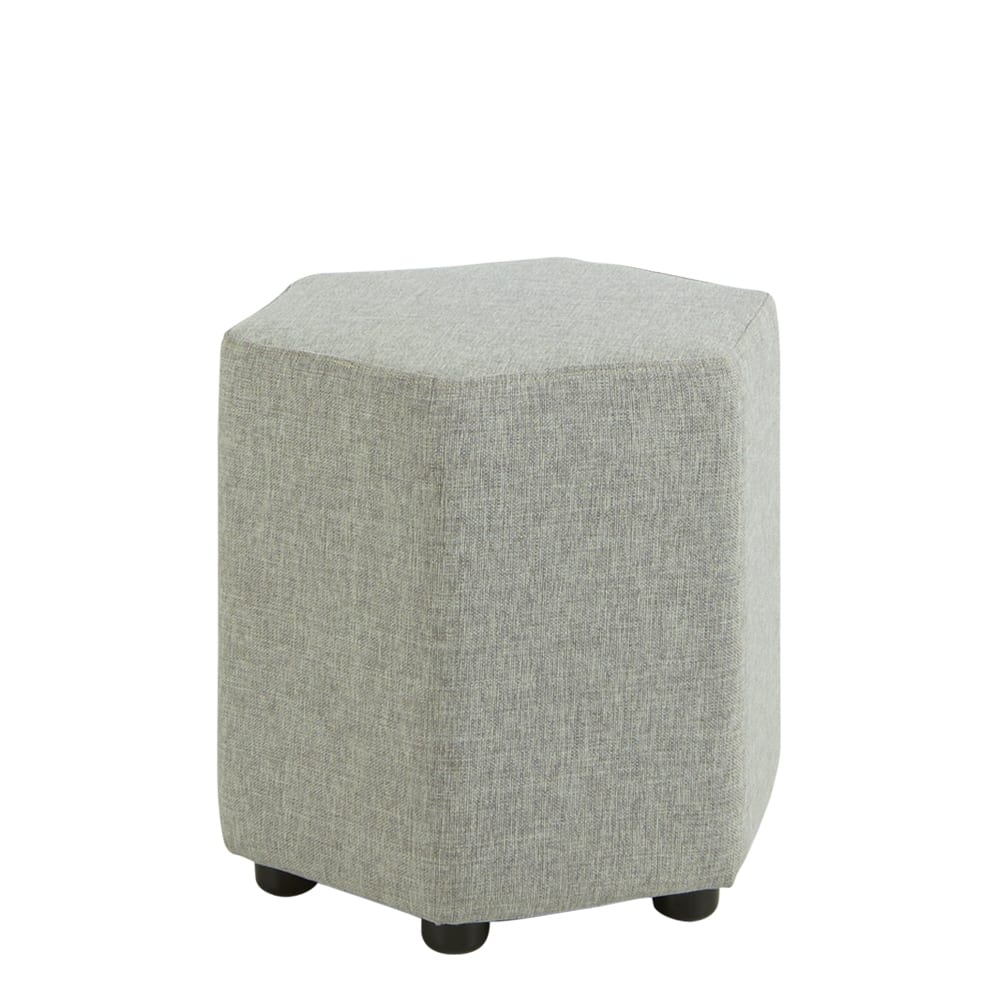 Lucca Hexagonal Ottoman Light Grey