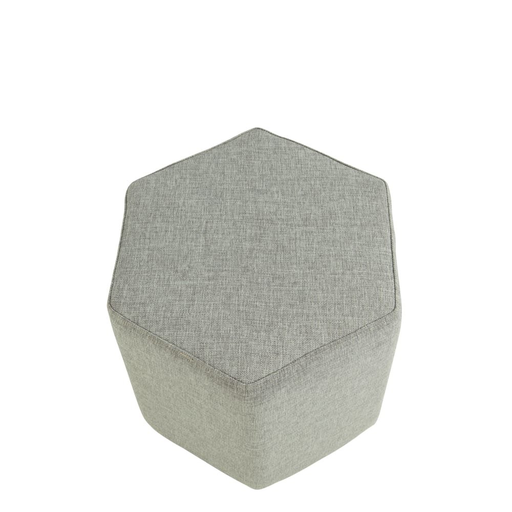 Lucca Hexagonal Ottoman Light Grey
