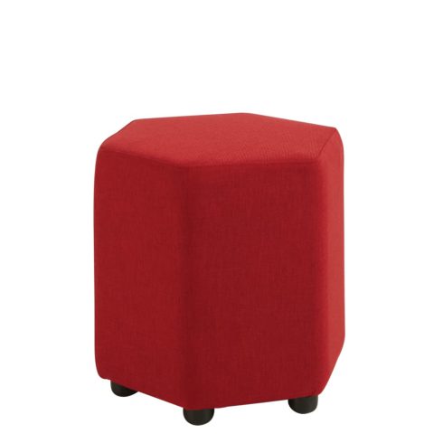 Lucca Hexagonal Ottoman Red