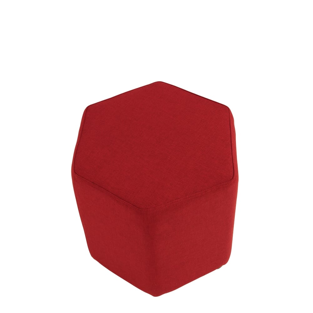 Lucca Hexagonal Ottoman Red