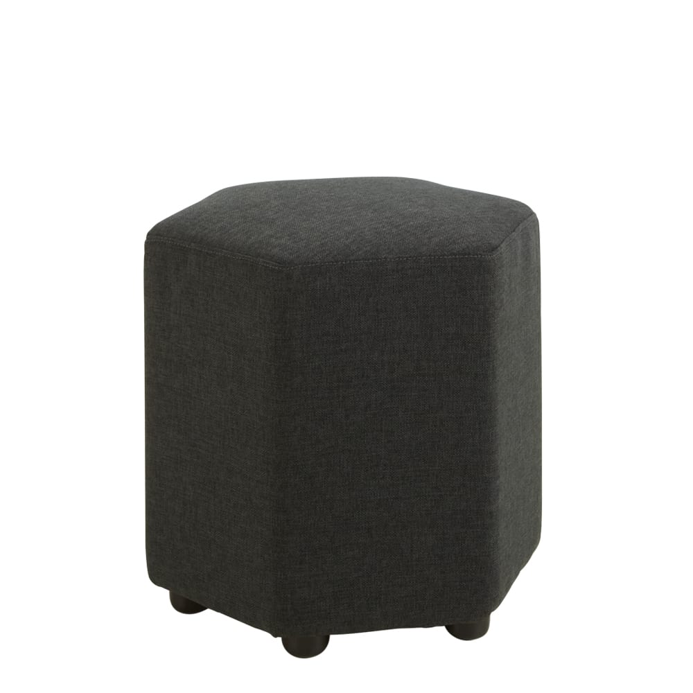 Lucca Hexagonal Ottoman Charcoal