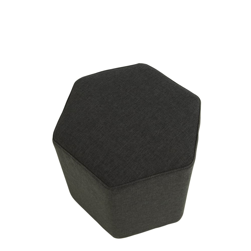 Lucca Hexagonal Ottoman Charcoal