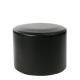 Leatherette Round Ottoman Black