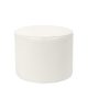 Leatherette Round Ottoman White