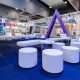 Leatherette Round Ottoman White