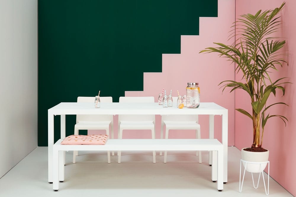Adelle Slatted Table White
