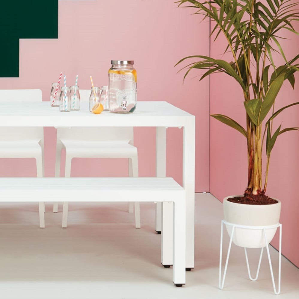 Adelle Slatted Table White