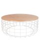 Paros Coffee Table with Natural Oak Top White