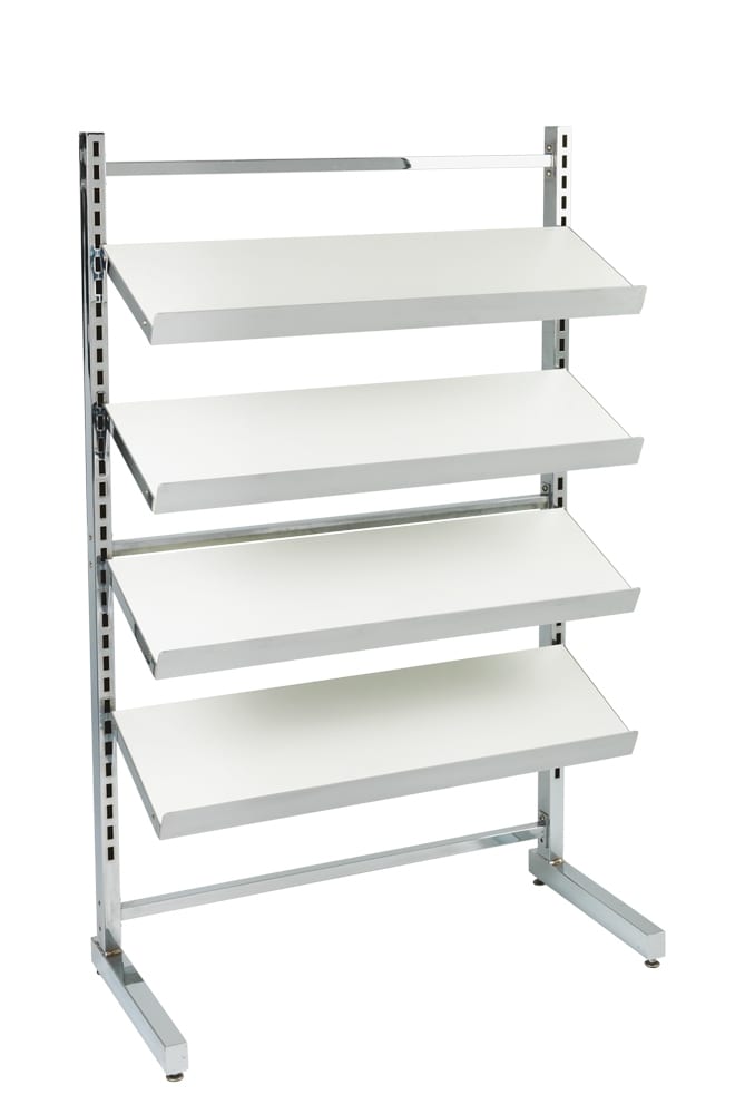 White Sloping 4 Shelf Unit
