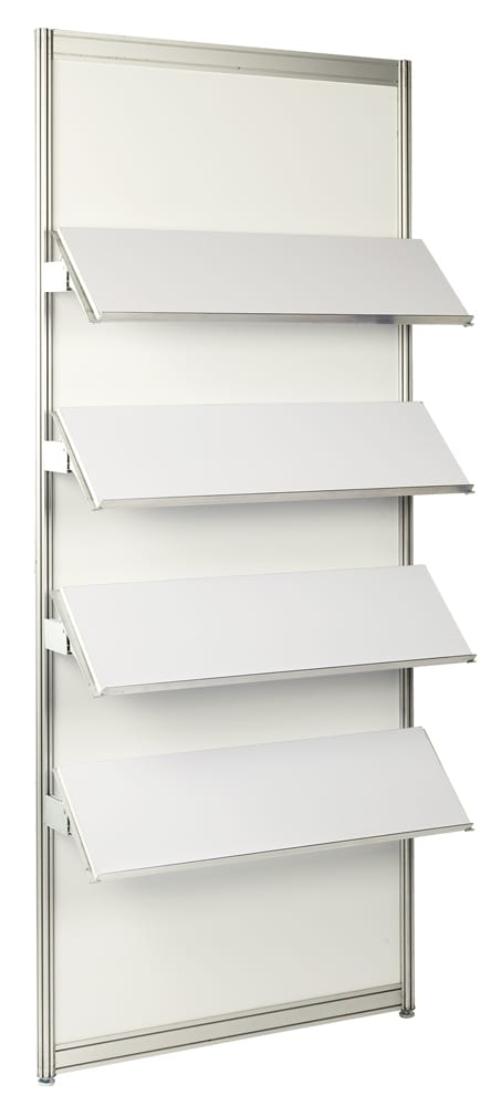Sloping or Flat White Shelving with lip