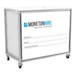 Quattro Counter Cupboard white with branding
